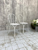 Pair of Antique White Metal French Decorative Garden Chairs
