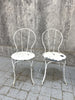 Pair of Antique White Metal French Decorative Garden Chairs