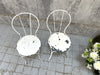 Pair of Antique White Metal French Decorative Garden Chairs
