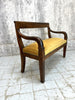 French Walnut Wood Upholstered Bench