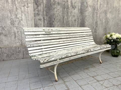 170cm White Chippy Paint 'Parisian' Garden Bench