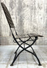 Folding Metal and Silvered Wood Garden Table and Set of 4 Folding Chairs