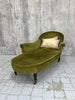 Napoleon III Moss Green Velvet Chaise Longue