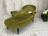 Napoleon III Moss Green Velvet Chaise Longue