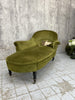 Napoleon III Moss Green Velvet Chaise Longue