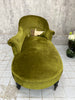 Napoleon III Moss Green Velvet Chaise Longue