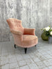 Napoleon III Pale Pink Velvet Armchair to reupholster
