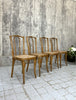 Set of Four Thonet Wooden Bistro Chairs with Cane Seat Pads