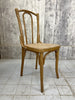 Set of Four Thonet Wooden Bistro Chairs with Cane Seat Pads