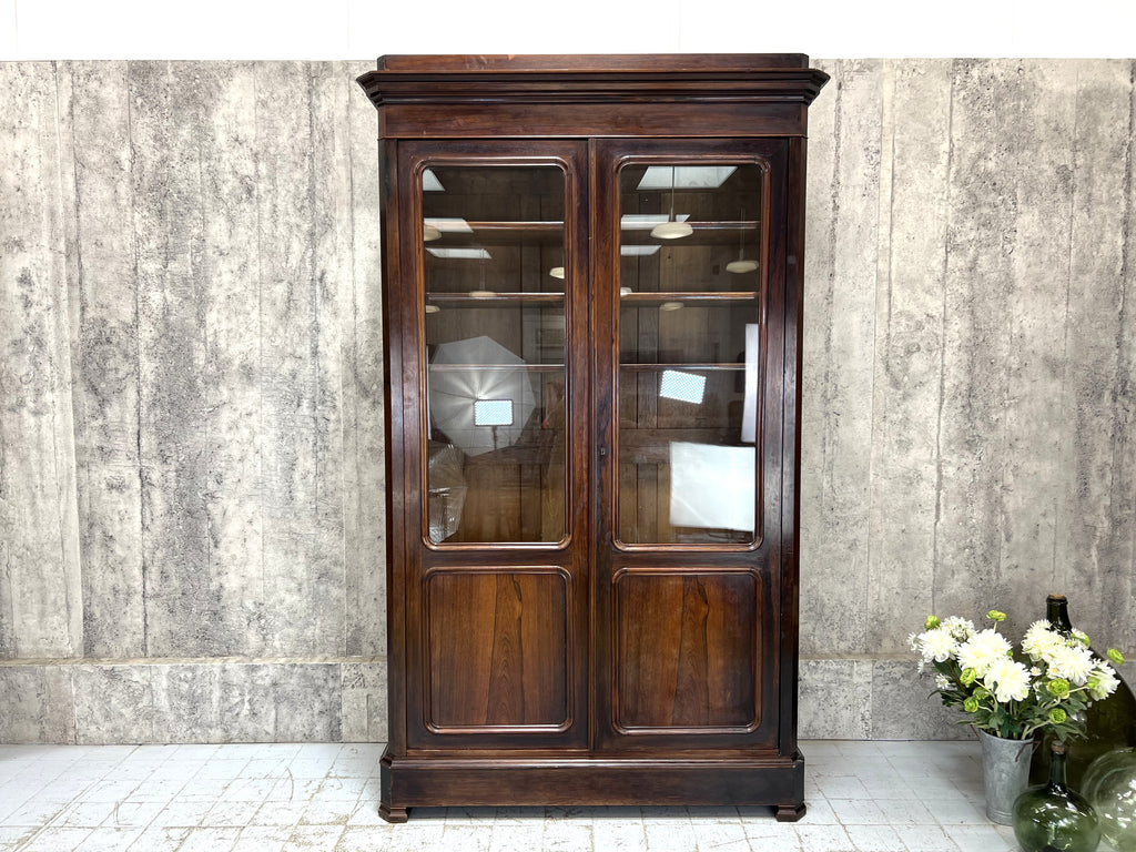Mahogany Vitrine Double Door Glazed Display Cabinet