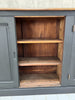 Black 1930's Shop Counter Sliding Door Sideboard Cupboard