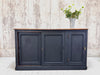 Black 1930's Shop Counter Sliding Door Sideboard Cupboard