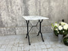 White and Grey Veined Square Marble Kitchen Bistro Table