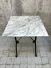 White and Grey Veined Square Marble Kitchen Bistro Table