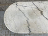 White Veined Marble Oval Kitchen Bistro Table
