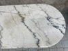White Veined Marble Oval Kitchen Bistro Table