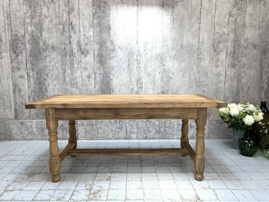 179.5cm Rustic Solid Oak Farmhouse Dining Table