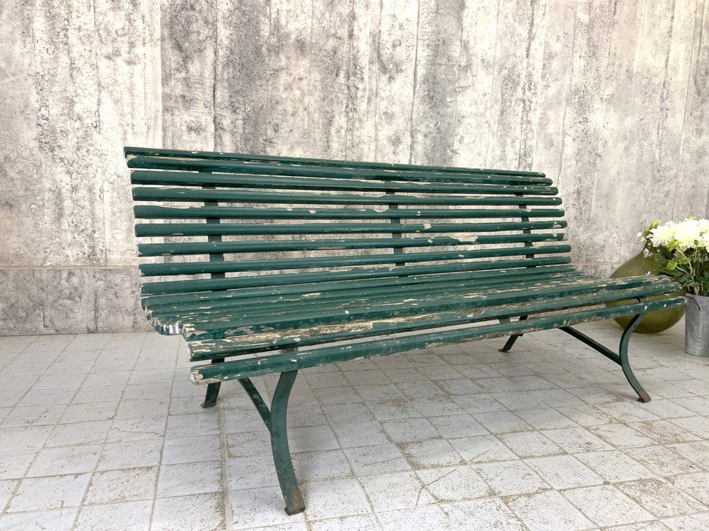 180cm Green Chippy Paint 'Parisian' Garden Bench