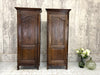 Pair Solid French Oak Single Door Armoire Wardrobe Cupboard