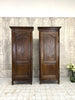 Pair Solid French Oak Single Door Armoire Wardrobe Cupboard