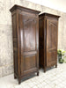 Pair Solid French Oak Single Door Armoire Wardrobe Cupboard