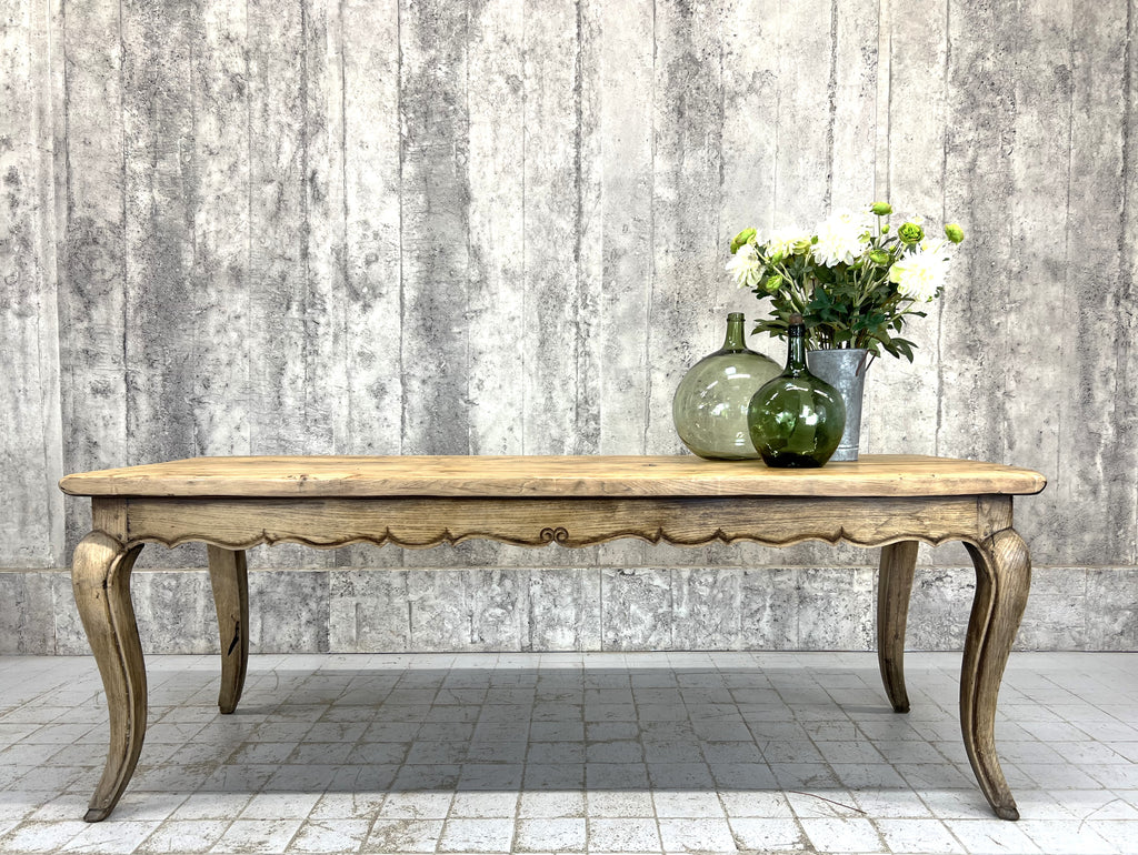 209.5m Stripped Solid Oak Louis XV Style Dining Table