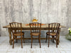 219.5cm Rustic Silvered Oak Dining Farmhouse Table