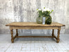 219cm Solid Oak Farmhouse Refectory Table with Bread Storage Compartment