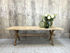 228cm French Rustic X Frame Wavy Leg Farmhouse Refectory Table