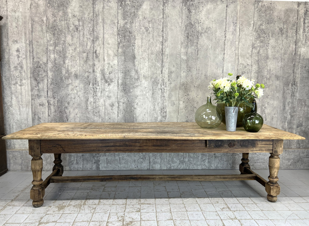 300cm Solid Oak Rustic Refectory Dining Table