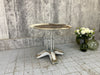 Art Deco Geometric Feet White Chippy Paint Metal Garden Table