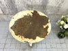 Art Deco Geometric Feet White Chippy Paint Metal Garden Table