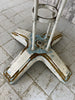Art Deco Geometric Feet White Chippy Paint Metal Garden Table