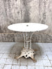 White Metal Circular Arras Style Garden Table