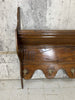 Carved Wooden Coat Rack 8 Brass Hooks and Shelf