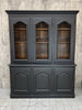 Solid Pine Black Two Piece Dresser with Wire Front Cabinets and Cupboard Storage