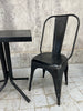Black Tolix Metal Garden Table and Two Chairs