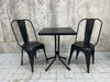 Black Tolix Metal Garden Table and Two Chairs