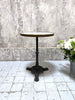 Circular Brass, Marble and Cast Iron Pedestal Bistro Table