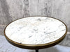 Circular Brass, Marble and Cast Iron Pedestal Bistro Table