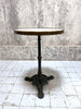 Circular Brass, Marble and Cast Iron Pedestal Bistro Table