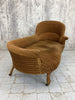 Napoleon III Brown Velvet Chaise Longue with Raised Arms