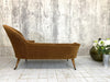 Napoleon III Brown Velvet Chaise Longue with Raised Arms