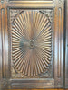 SOLDTwo Piece Carved Asian Linen Press Style Two Part Dresser Cupboard