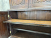 SOLDTwo Piece Carved Asian Linen Press Style Two Part Dresser Cupboard