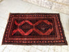 155cm x 106cm Red and Navy Blue Vintage Rug