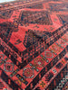 155cm x 106cm Red and Navy Blue Vintage Rug