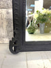 French Crested Black Decorative Over Mantel Mirror