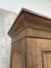 Two Piece French Linen Press Dresser Cupboard over Two over Two Drawers