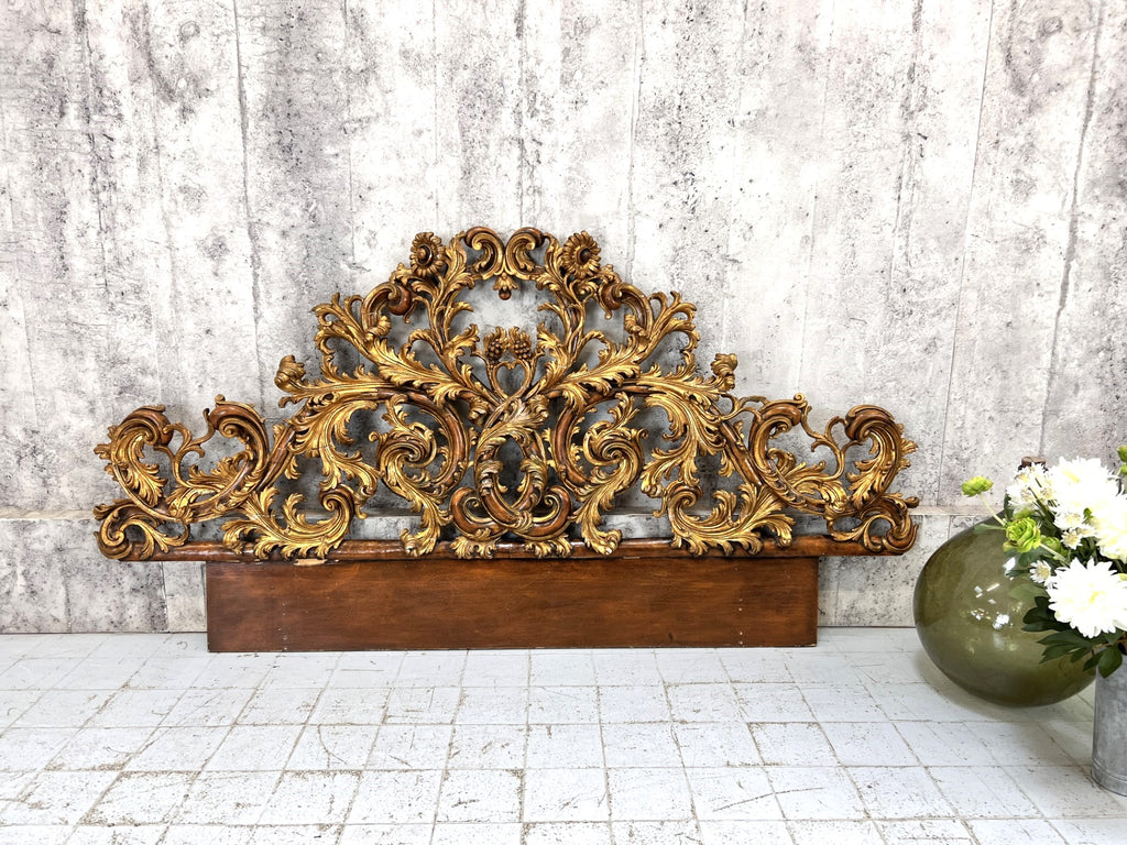 Carved Decorative, Gilded Headboard
